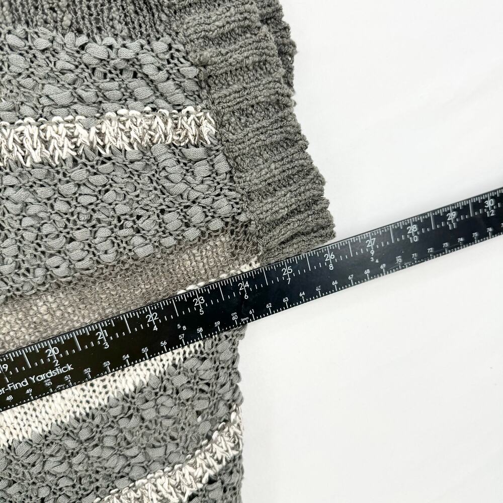 Lauren‎ Vidal Women Grey & Cream Striped Oversized Knit Sweater Top Size M - Picture 4 of 6
